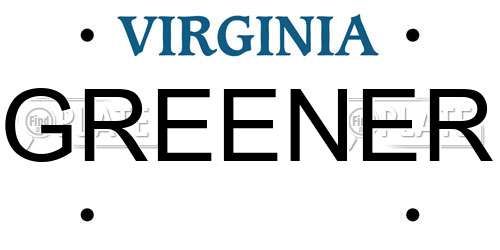 GREENER Virginia License Plate