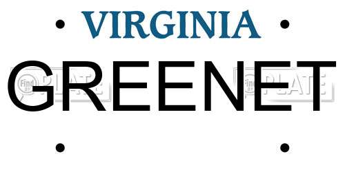 GREENET Virginia License Plate
