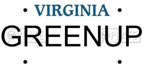 GREENUP Virginia License Plate