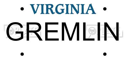 GREMLIN Virginia License Plate