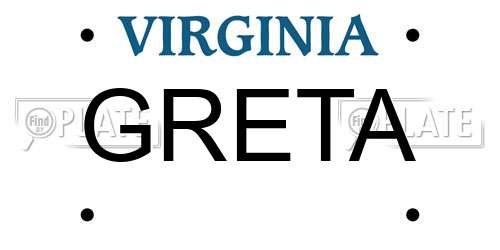 GRETA Virginia License Plate