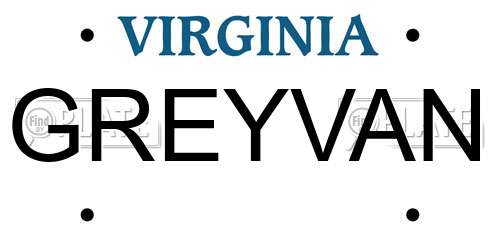 GREYVAN Virginia License Plate