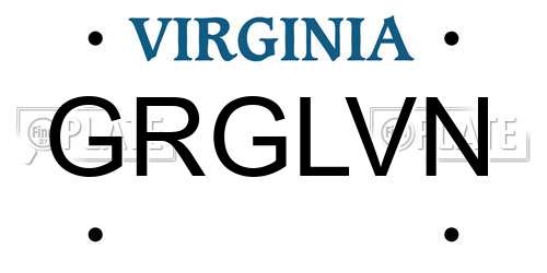 GRGLVN Virginia License Plate