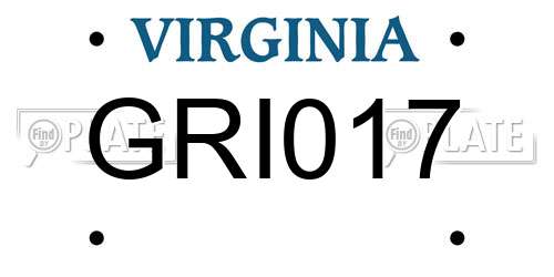 GRI017 Virginia License Plate