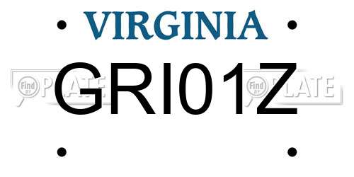 GRI01Z Virginia License Plate