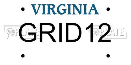 GRID12 Virginia License Plate