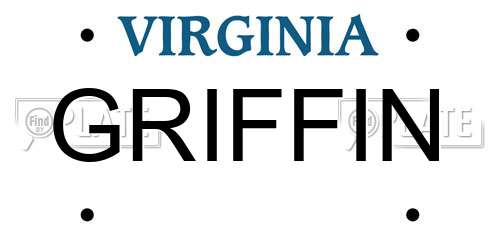 GRIFFIN Virginia License Plate