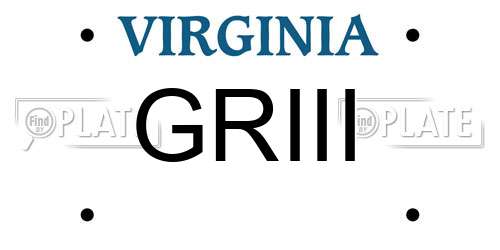GRIII Virginia License Plate