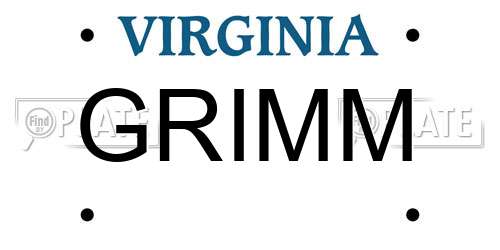 GRIMM Virginia License Plate