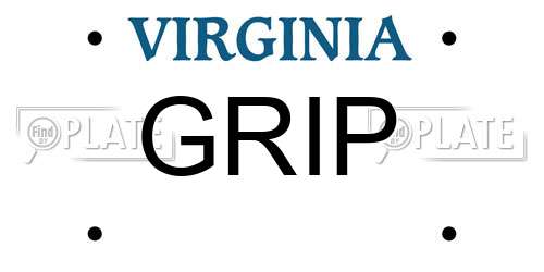 GRIP Virginia License Plate
