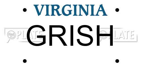 GRISH Virginia License Plate