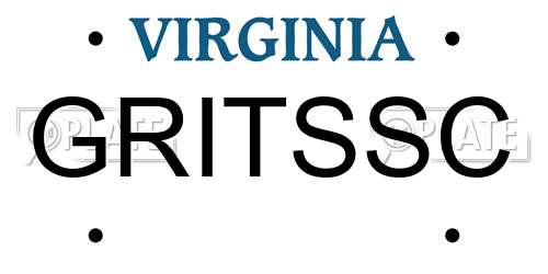 GRITSSC Virginia License Plate