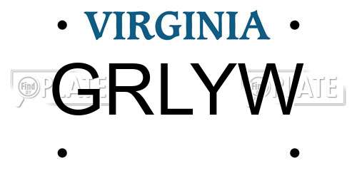 GRLYW Virginia License Plate