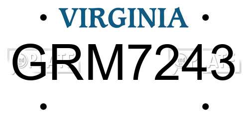 GRM7243 Virginia License Plate