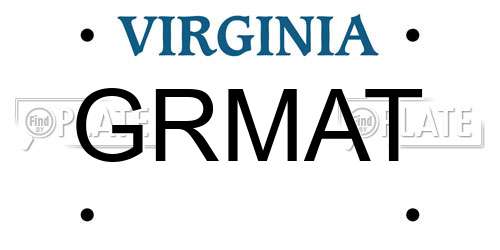 GRMAT Virginia License Plate