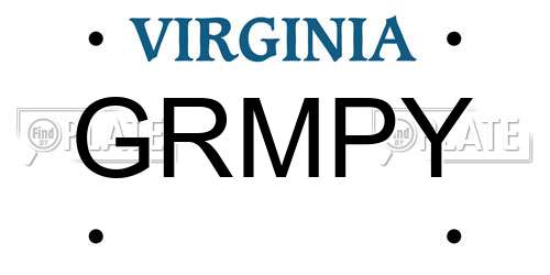 GRMPY Virginia License Plate