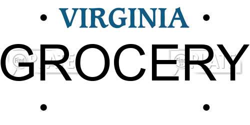 GROCERY Virginia License Plate