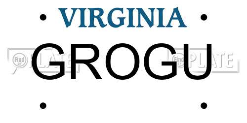 GROGU Virginia License Plate