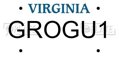 GROGU1 Virginia License Plate