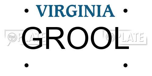 GROOL Virginia License Plate