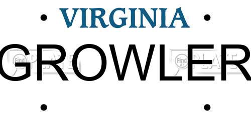 GROWLER Virginia License Plate
