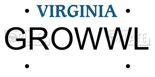 GROWWL Virginia License Plate