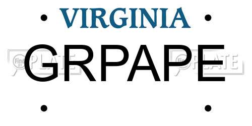 GRPAPE Virginia License Plate