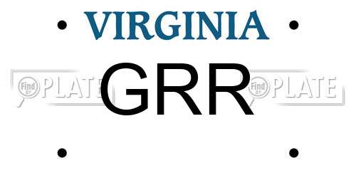 GRR Virginia License Plate