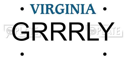 GRRRLY Virginia License Plate