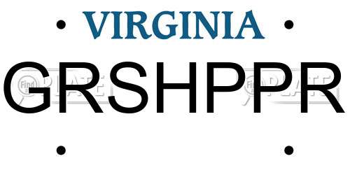 GRSHPPR Virginia License Plate