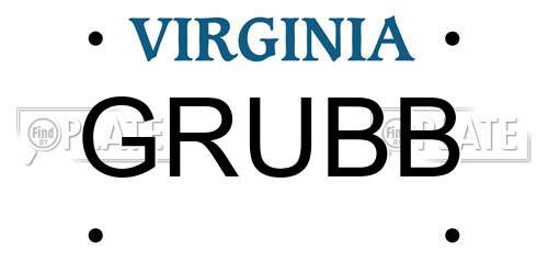 GRUBB Virginia License Plate