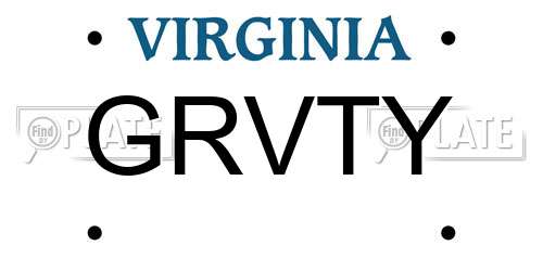 GRVTY Virginia License Plate