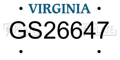 GS26647 Virginia License Plate