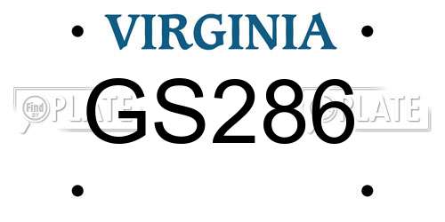 GS286 Virginia License Plate