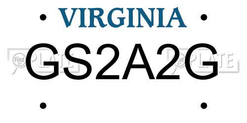 GS2A2G Virginia License Plate