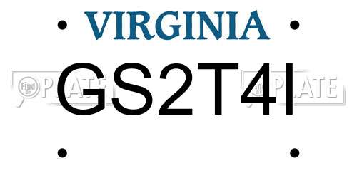 GS2T4I Virginia License Plate