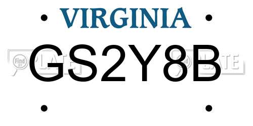 GS2Y8B Virginia License Plate