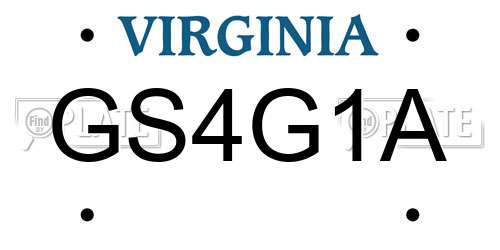 GS4G1A Virginia License Plate