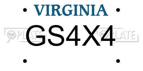 GS4X4 Virginia License Plate