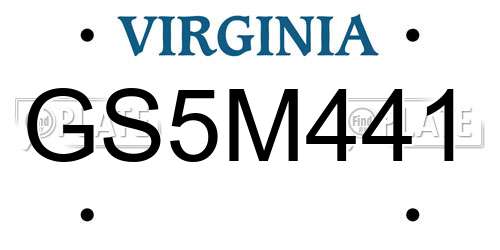 GS5M441 Virginia License Plate