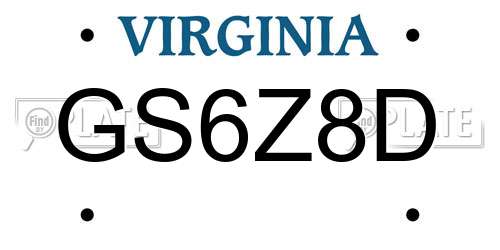 GS6Z8D Virginia License Plate