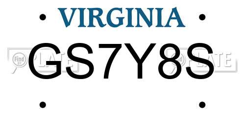 GS7Y8S Virginia License Plate