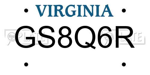 GS8Q6R Virginia License Plate