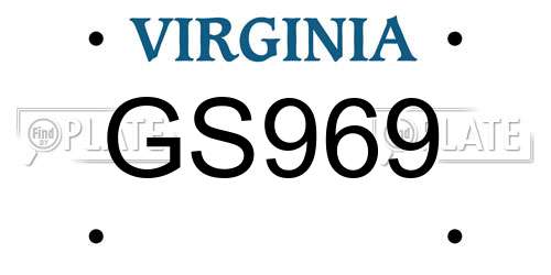 GS969 Virginia License Plate