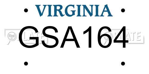 GSA164 Virginia License Plate