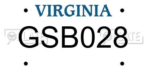 GSB028 Virginia License Plate