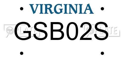 GSB02S Virginia License Plate