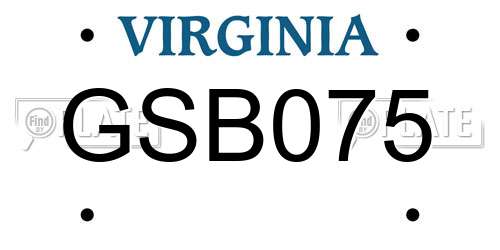 GSB075 Virginia License Plate