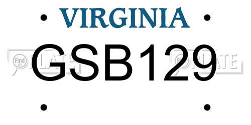 GSB129 Virginia License Plate