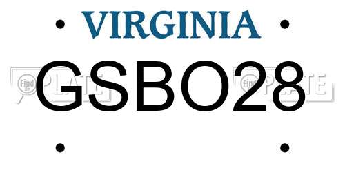 GSBO28 Virginia License Plate